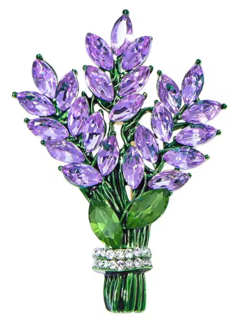 Lavender Bouquet Crystal Brooch